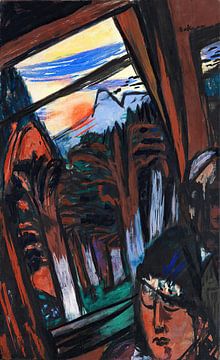 Max Beckmann - Kabelspoor in Baden-Baden (bergspoor in Colorado) (1937-1949) van Peter Balan