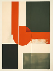 Retro Bauhaus Composition – Geometric Poster by Dave Schloffi