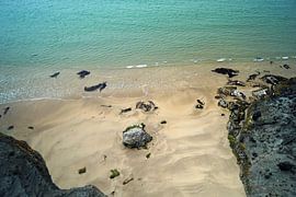 Landschaft in Nordirland vor der Küste der Grafschaft Antrim zwischen Ballycastle und Ballintoy.