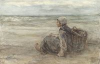 Fisherman's girl on the beach, Jozef Israëls by Masterful Masters thumbnail
