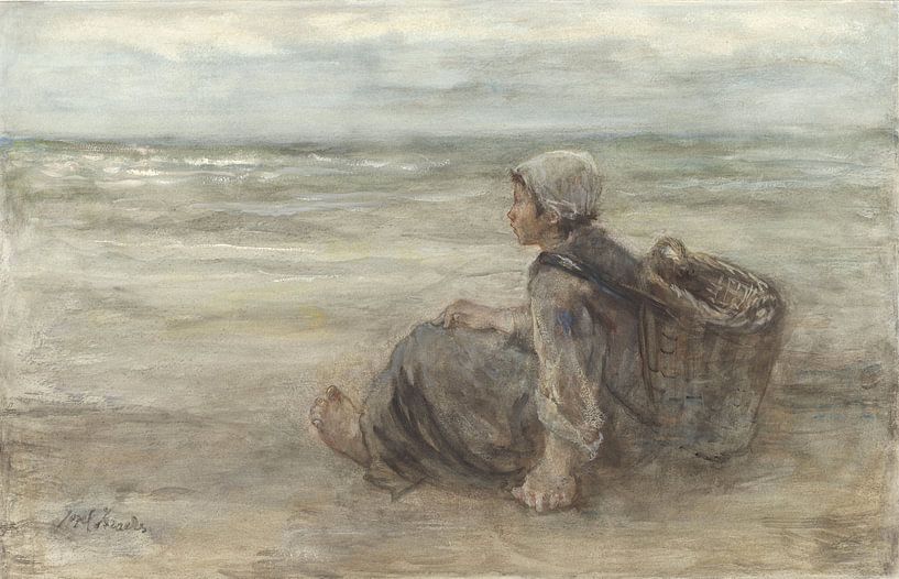 Vissersmeisje op het strand, Jozef Israëls van Meesterlijcke Meesters