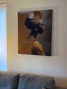 Klantfoto: Modern portret in collage stijl, goudbruin van Carla Van Iersel