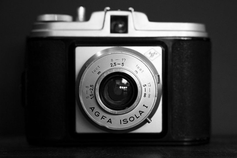 Vintage analogue agfa isola camera in black and white by Christa Stroo photography