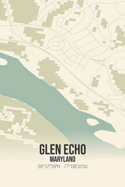 Vintage map of Glen Echo (Maryland), USA. by Prints of Place