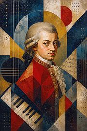 A painting of the composer Wolfgang Mozart. by Johannes