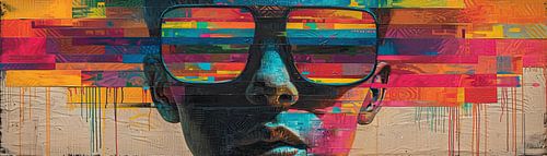 Homme avec des lunettes de couleur