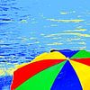 Vakantiestemming op het strand mixed media van Werner Lehmann