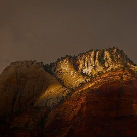 Zonsondergang in Zion National Park van Peter Gude