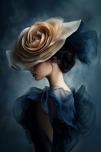 Schönheit in dunkelblauem Tüll Nr. 1