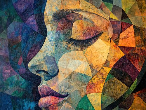 Dynamisches abstraktes Frauenporträt