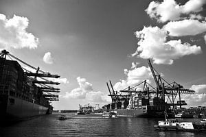 Hafen Hamburg, schwarzweiß