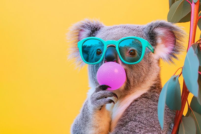 Koala mit Sonnenbrille und Kaugummi von Poster Art Shop