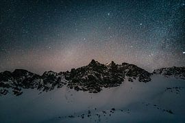 Starry sky over the Tannheimer mountains by Leo Schindzielorz