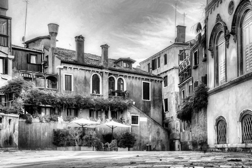 Venetie  Italy,  Digitale kunst zwartwit van Watze D. de Haan