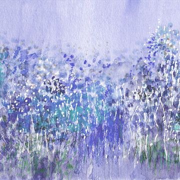 prairie fleurie en filigrane violet sur Claudia Gründler