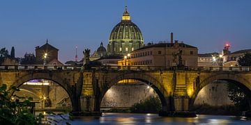 Rome - Ponte Sant'Angelo and St Peter's Basilica by t.ART
