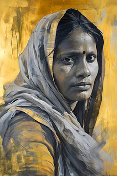 Portret van Vrouw uit India met Emotie van But First Framing