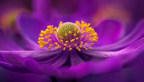 Bloem paars-geel macrofotografie panorama