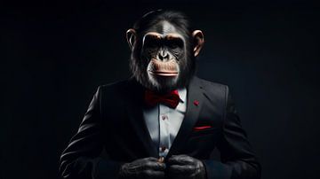 Chimpanzé en smoking sur Danny van Eldik - Perfect Pixel Design