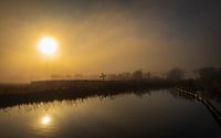 Giethoorn dans le soleil brumeux du matin