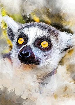 Lemur dierenkunst #Lemur van JBJart Justyna Jaszke