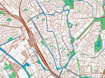 Kaart van Utrecht Centrum in de stijl Urban Ivory van Map Art Studio
