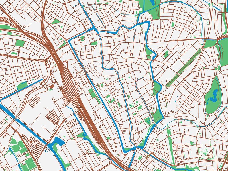 Map of Utrecht Centrum in the style Urban Ivory by De Kaartenwinkel
