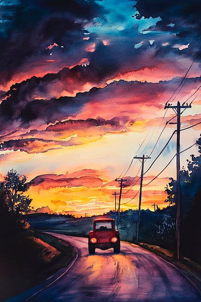 Evening cruise in colourful light by Poster Art Shop