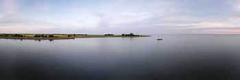 A peaceful evening on Lake Markermeer | A panoramic view featuring a tjalk near Schellinkhout