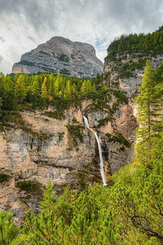 Fanes waterfall in the Dolomites