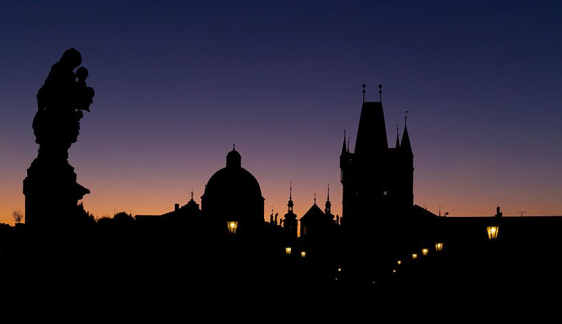 Silhouette Pont Charles, Prague par Adelheid Smitt