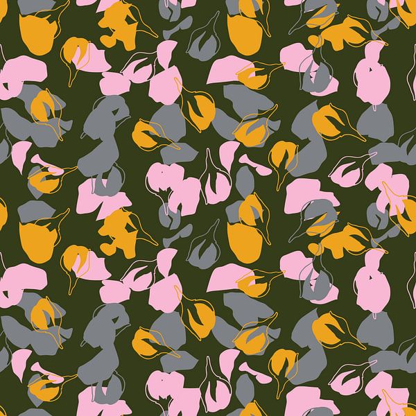 Marché aux fleurs d'Oslo. Fleurs nordiques en rose, vert et jaune. par Dina Dankers
