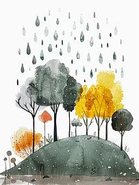 Herbstbäume Aquarell von haroulita