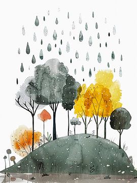 Herfstbomen aquarel van haroulita