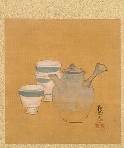 Shibata Zeshin - Blatt aus dem Album mit saisonalen Themen, Bauer mit Korb