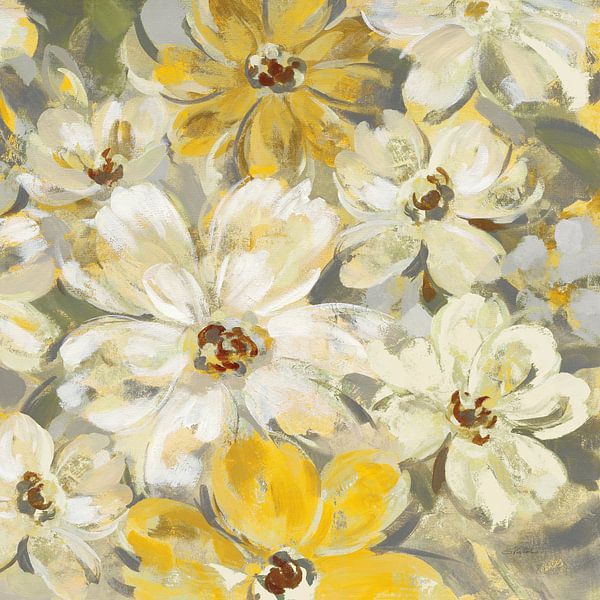 Scattered Spring Petals Yellow Gray Crop, Silvia Vassileva by Wild Apple