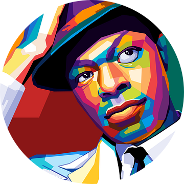 Nat King Cole kleurrijke pop-art van Noval Purnama