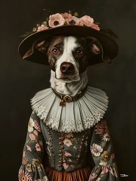 hond in victoriaanse kleding van Gelissen Artworks
