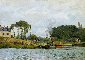 Alfred Sisley,Boote an der Schleuse von Bougival