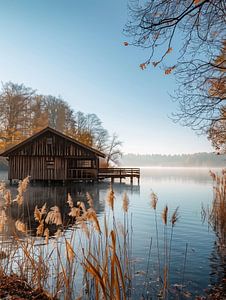 Bootshaus im Herbst