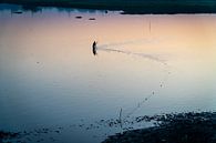 Visser trekt zijn visnet door het water nabij Mandalay Myanmar. van Twan Bankers thumbnail