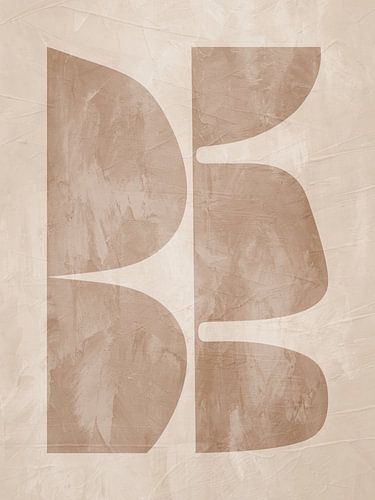 Organische geometrische abstracte kunst in aardetinten