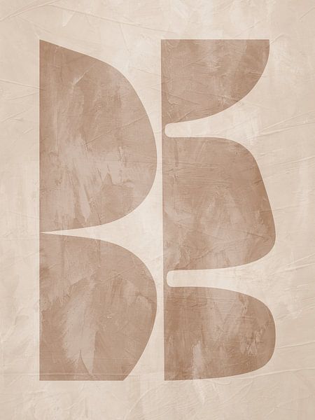 Organic geometric abstract art in earth tones by Online Arts
