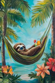 Faulpelz im Hängematte Paradies von Poster Art Shop