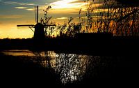 sunset at Kinderdijk van Yvonne Blokland thumbnail