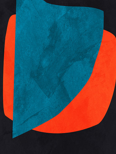 Minimalist abstract art featuring organic shapes in warm, colourful tones.