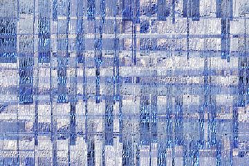 Abstracte blauwe vierkanten van Diana Mets