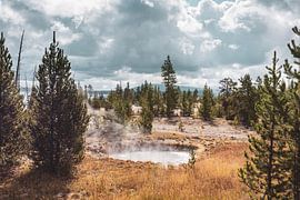 The beautiful nature of Yellowstone with hot water pool by Maarten Oerlemans