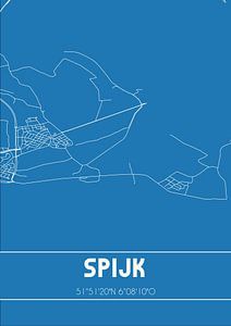 Blauwdruk | Landkaart | Spijk (Gelderland) van Rezona