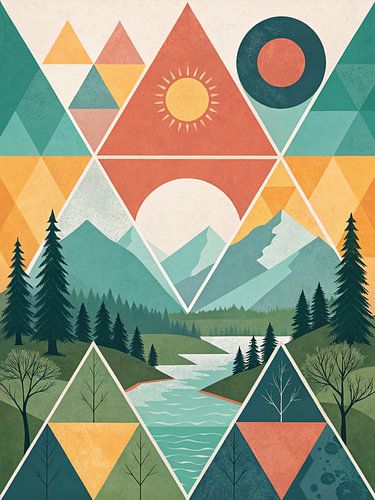 Geometrische convergentie: een mozaïek van de alpiene wildernis door middel van prismatische symmetrie